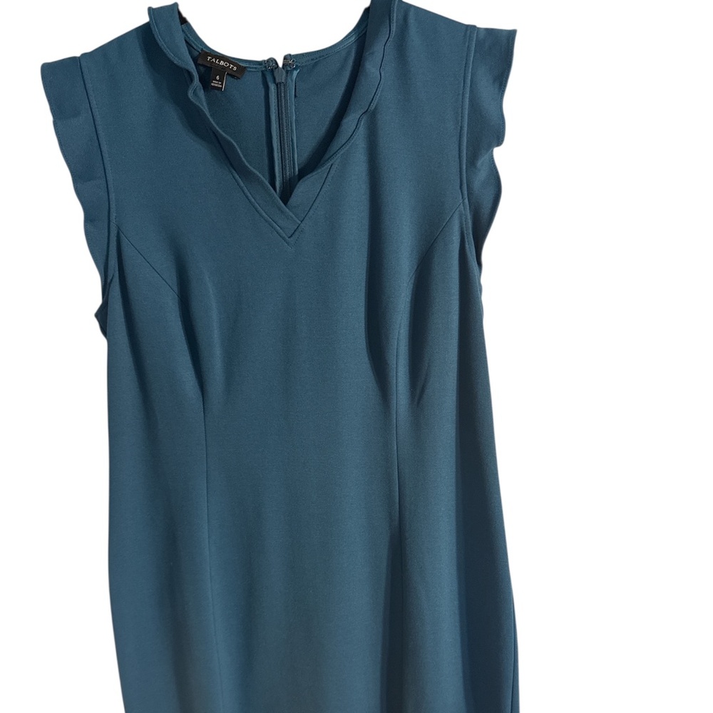 TALBOT'S SLEEVELESS DRESS TEAL 6
